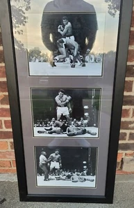 Vintage Muhammad Ali/Sonny Liston 1965 Knockout 3 Frames MATTED & Framed 21 x 43 - Picture 1 of 4