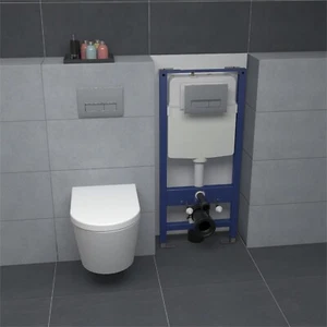 Batanroom Rimless Wall Hung Toilet Pan Seat & 1.14M Concealed Cistern Frame Set - Picture 1 of 19