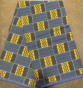 6 Yards| African Wax Cotton Fabric|100%  Cotton-KENTE Print 08 - Picture 1 of 2