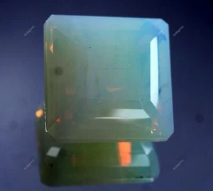 Natural Ethiopian Opal 74 Ct Square Cut Multi-Color  Certified Rare Gemstone - Picture 1 of 5