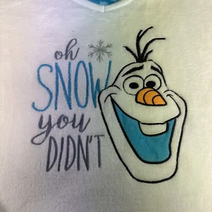Disney Frozen "Oh Snow you Don't" Pajamas Top Only size Large 12/14 White Soft - Picture 1 of 10