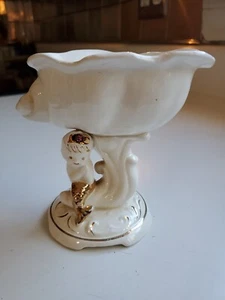 Vintage Napco Prinzessin Meerjungfrau Muschelschale Napcoware C-6649 Made in Japan 4 1/2" - Bild 1 von 8