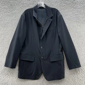Armani Collezioni Sport Coat Mens 38 Black Unstructured Zip Up Jacket Blazer - Picture 1 of 13