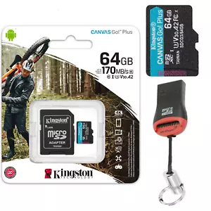 4K Memory Card 64GB for DJI Mavic Mini Kingston Canvas Plus Ultra HD Micro SD - Picture 1 of 8
