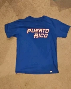Legends Puerto Rico Javier Baez #9 T Shirt Youth Large Blue World Baseball Tee - Picture 1 of 3