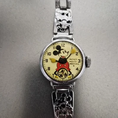 ЧРЕЗВЫЧАЙНО РЕДКИЕ 1933 SEARS Ingersoll Микки Маус Disney часы винтажный B11 - Изображение 1 из 4
