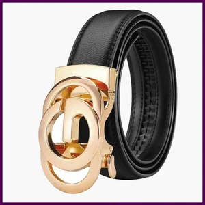 Cinturón de hombre de aleación con hebilla automática cinturón de negocios marca de lujo diseñador cinturón de PU - Imagen 1 de 24