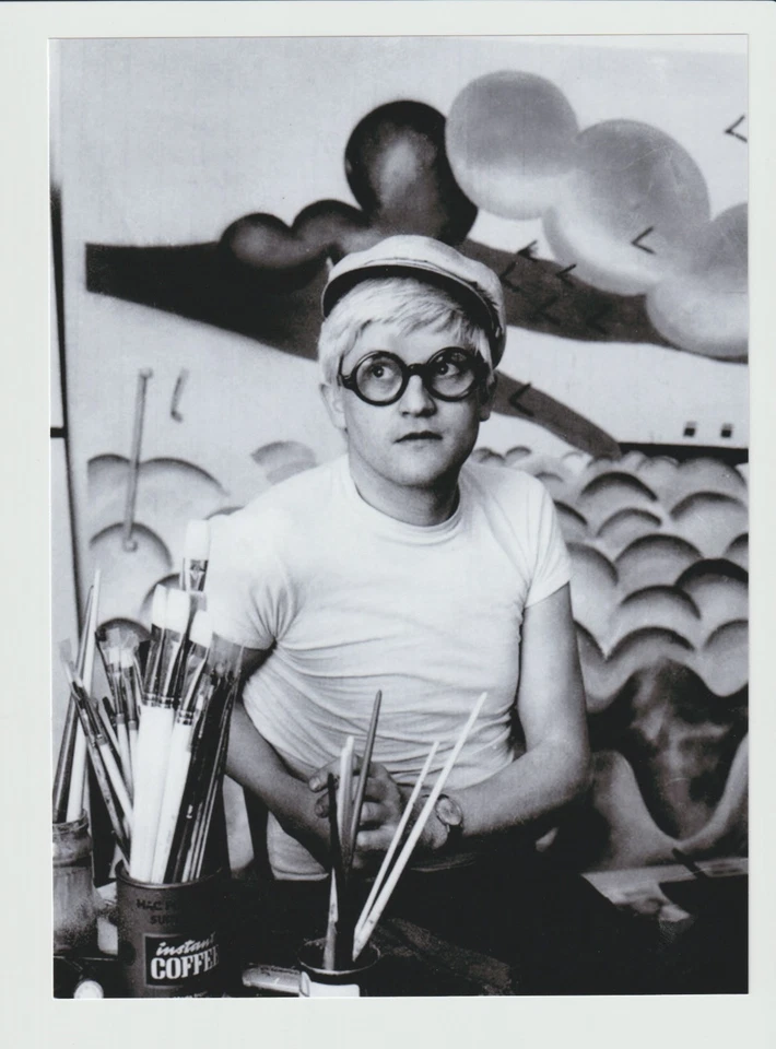 Foto en blanco y negro retrato vintage de gelatina plateada de David Hockney 18x13 cm Foto 1 de 1