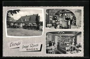 Ansichtskarte Baden, Eiscafe Inge Rust - Bild 1 von 2
