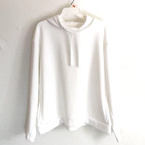 Sudadera con capucha blanca para mujer NIKE DRI-FIT manga larga bolsillos laterales pulóver para correr - XL - Imagen 1 de 7