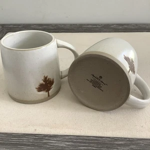 Coppia tazzine caffè Magnolia cuore e mano albero gres maculato panna marrone - Foto 1 di 13