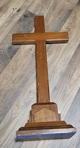 Cruz de altar vintage de madera de roble de 20" para tu iglesia o capilla desde la base de la Fuerza Aérea - Imagen 1 de 5