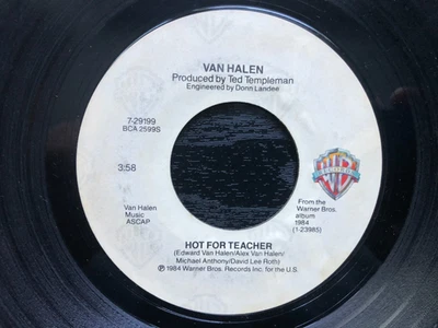 Van Halen HOT FOR TEACHER /LITTLE DREAMER 1984 Warner Brothers 45 rpm single VG+ - Image 1 of 4