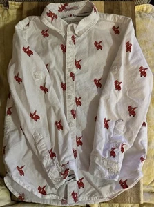 DENIM & FLOWER RICKY SINGH Boys Size 4/5T Dabbing Santa Button Shirt Christmas - Picture 1 of 4