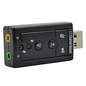 7.1 Sound Card 3D Stereo USB Audio Adapter to 3.5mm Laptop External Sound Card - Afbeelding 1 van 6