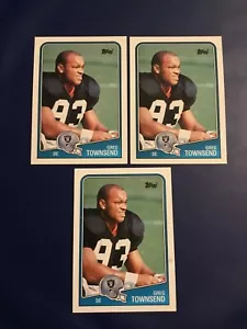 1988 Topps # 338 Greg Townsend lote 3 Los Angeles Raiders - Imagen 1 de 1