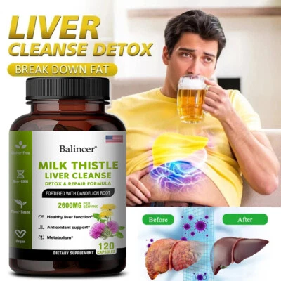 BALINCER Milk Thistle Extracto de cardo de leche, cardo mariano silimarina 120 Cápsulas