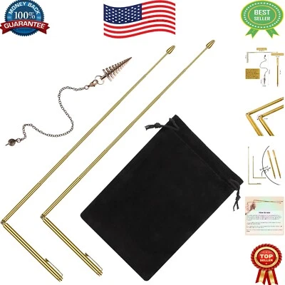 3-Piece Copper Dowsing Rods and Pendulum Set for Ghost Hunting & Healing