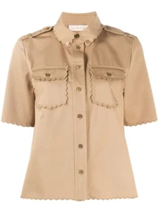 Designer Tory Burch Safari Sand Shirt Jacket Size L NWT RRP £325 - Picture 1 of 9