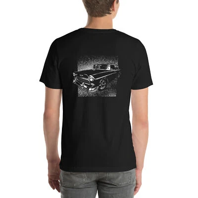 Camisa de coche clásico con un 55 Chevy Nomad. Camiseta unisex con imagen en la espalda. Foto 1 de 3