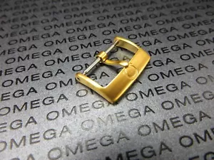 Neu 16 mm authentisch OMEGA Edelstahl Tang Schnalle vergoldete Bürste 16 mm - Bild 1 von 2