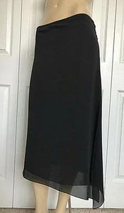 FALDA MIDI NUEVA CON ETIQUETAS MAX MARA NEGRA SEDA ASIMÉTRICA CON ABERTURA LATERAL LARGA TALLA 38/4 - Imagen 1 de 7