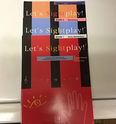 Let's Sightplay! Books 1-3 Late Elementary By Kathleen Massoud 1996 New - Image 1 of 4