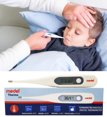Termometro Digitale Display LCD Misura Temperatura Febbre Adulti Bambini Neonato - Immagine 1 di 3