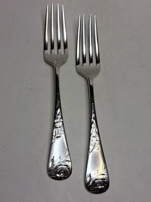 2 винтажные вилки из чистого серебра Jac Rose от Gorham без монограммы 6 3/4 дюйма  - Изображение 1 из 4