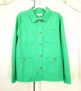 Talbots Spring Green Cotton Blend Twill Lightweight Chore Jacket XL NWT - Picture 1 of 6