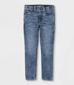 Cat & Jack Boys' Stretch Skinny Fit Jeans - Medium Blue 14 - Picture 1 of 3