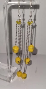 Precioso Par de Pendientes Cabeza Lego Amarillo 12cm Gota Diversión Moda - Imagen 1 de 1