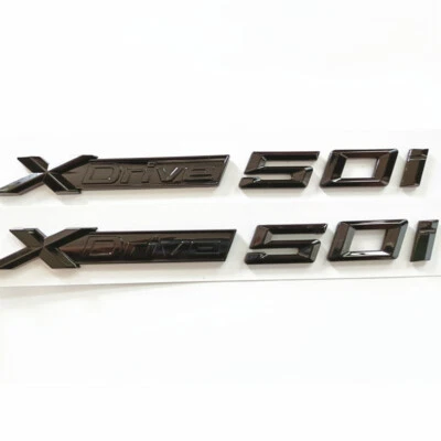 2X Cuerpo Lateral Insignia Emblema XDrive 50i Negro Brillante Para XDrive50i X3 X5 X6 Foto 1 de 3