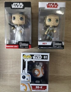 Funko Star Wars Lot. 2 Wobblers (Rey & Princess Leia) & 1 Pop (BB-8). - Bild 1 von 6