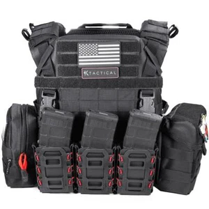 Tactical Plate Carrier KIT Loadout Molle Padded Breathable Mesh Black Upgraded - Picture 1 of 8