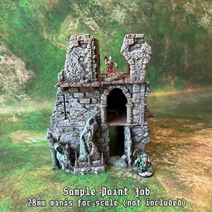 Grimness Fortress Ruins, 28mm Tabletop Terrain, D&D, Frostgrave, Mordheim - Picture 1 of 9