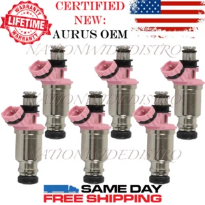 6x OEM NEW AURUS Fuel Injectors for 1993-1997 Toyota Land Cruiser 4.5L I6 - Picture 1 of 4