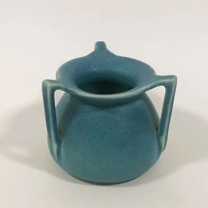 Rookwood Pottery 1918 Arts & Crafts Art Deco Robin Egg Blue Small Vase 3 Handles - Picture 1 of 8