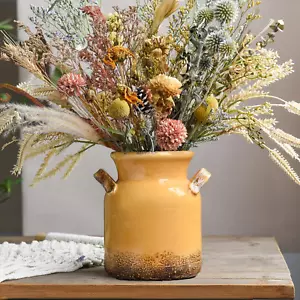 Ceramic Rustic Farmhouse Vase, Distressed Decorative Flower Vase for Home Decor, - Picture 1 of 12