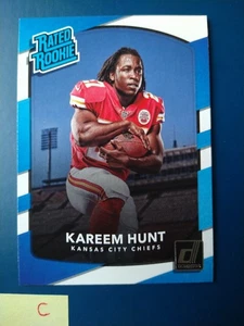 2017 Panini Donruss Kareem Hunt #332 Kansas City Chiefs Rated Rookie RC - Picture 1 of 2