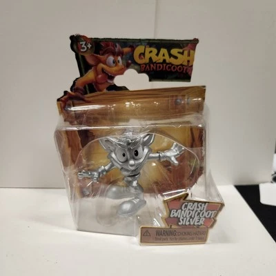 Jakks Pacific Crash Bandicoot 银色可动人偶 2.5 英寸全新带盒 — 第 1/4 张图片