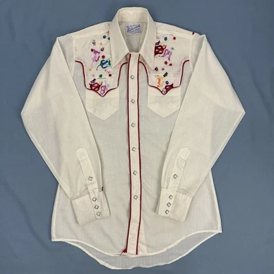 Camisa Western Vintage Rockmount Ranch Wear Tru-West Perla A Presión Floral Talla M? Foto 1 de 4