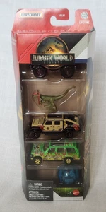 Jurassic World Matchbox 2025 Die-Cast 5er Pack Maßstab 1:64 Fahrzeuge & Dinosaurier - Bild 1 von 3
