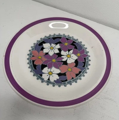 Plato para servir flores Nikko Ironstone púrpura rosa 12 pulgadas hecho en Japón MCM Foto 1 de 4