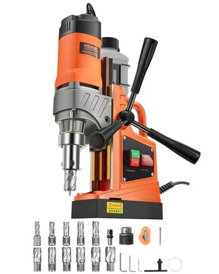 VEVOR Magnetic Drill 1450W 2810 lbf Mag Drill Press 1.6 in Boring Diameter 11 Bits