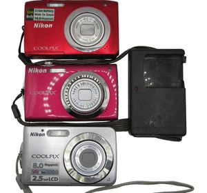3 Nikon Compact Digital Camera Nikon Coolpix S4000/Coolpix S2600/Coolpix S210 - Picture 1 of 23