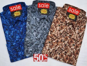 FLORAL PATTERN MENS SHIRTS LONG SLEEVE SIZES S TO 3XL IN 3 COLOURS ON SALE NEW - Picture 1 of 5