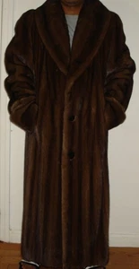 Men's 51" Long MAXIMILIAN Mahogany Mink Fur Coat Size 50-52 FREE SHIPPING - Picture 1 of 6