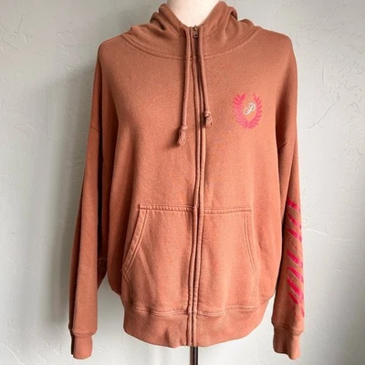 Victoria's Secret Pink Brown Tan Full Zip Hoodie Size Medium EUC - Image 1 of 4