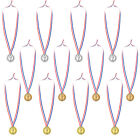 12Pcs 1.5" Mini Plastic Winner Award Medals Gold Silver Bronze Prize with Ribbon